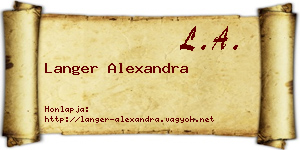 Langer Alexandra névjegykártya